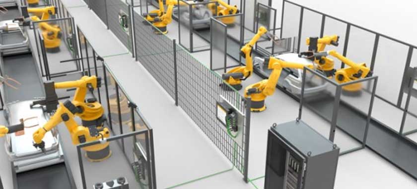 Industrial robot welding cell